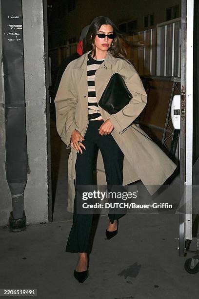 Hailey Bieber is seen on March 26, 2025 in Los Angeles, California.