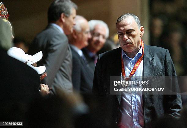 Chelsea manager Avram Grant walks away after receiving his runners up medal after losing to Manchester United in the final of the UEFA Champions...