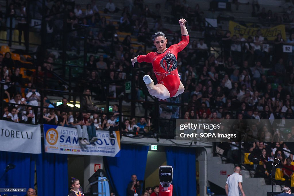 Manila Esposito of AS Ginnastica Civitavecchia seen during...