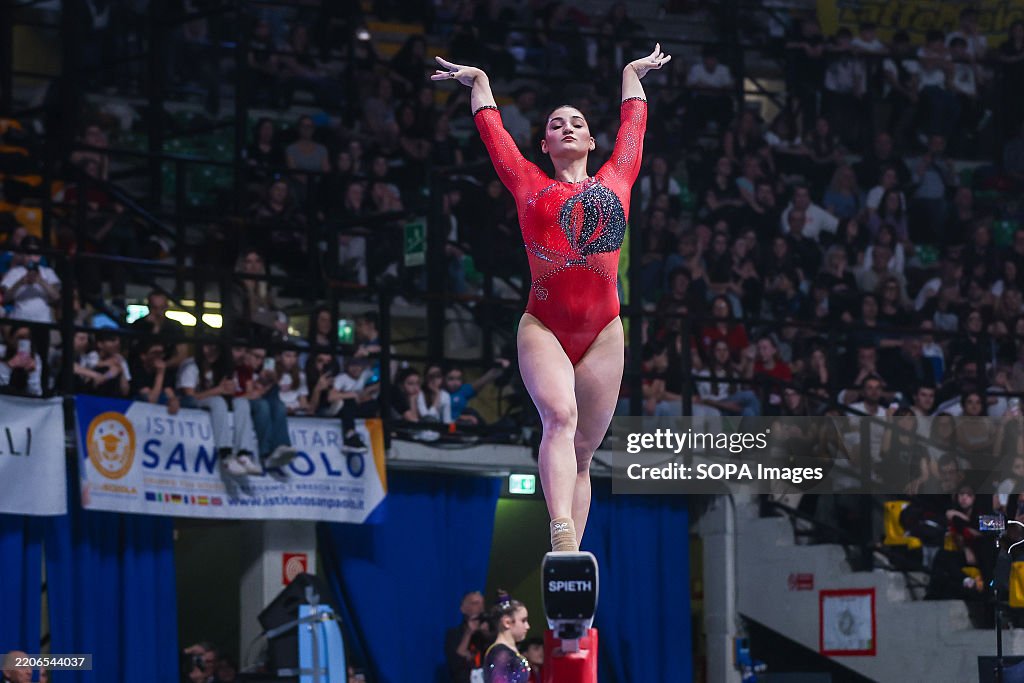 Manila Esposito of AS Ginnastica Civitavecchia seen during...