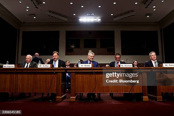 Representative Scott Fitzgerald, a Republican from Wisconsin, from left, Michael Duffey, under secretary of defense for Acuisition and sustainment...