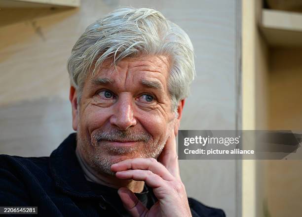 March 2025, Saxony, Leipzig: Karl Ove Knausgard, author from Norway, takes part in a discussion at the stand of the guest country Norway at the...
