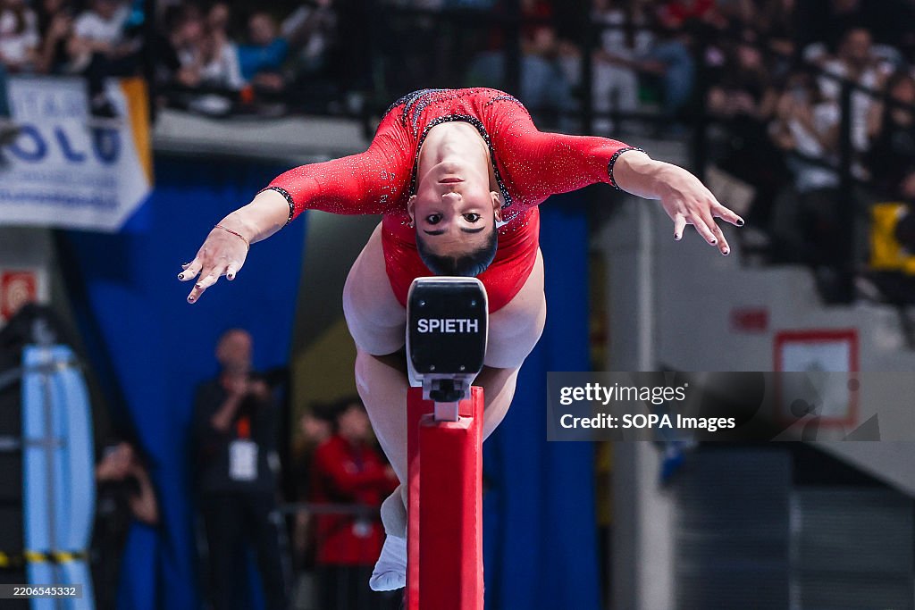 Manila Esposito of AS Ginnastica Civitavecchia seen during...