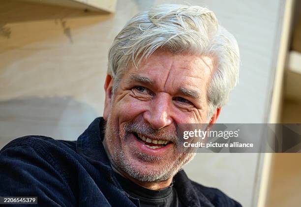 March 2025, Saxony, Leipzig: Karl Ove Knausgard, author from Norway, takes part in a discussion at the stand of the guest country Norway at the...