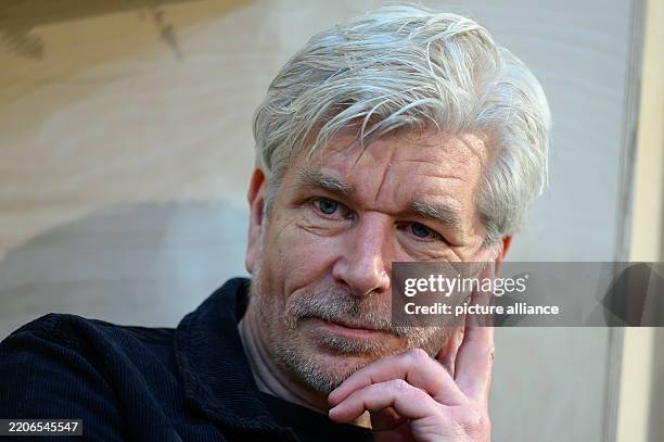 March 2025, Saxony, Leipzig: Karl Ove Knausgard, author from Norway, takes part in a discussion at the stand of the guest country Norway at the...