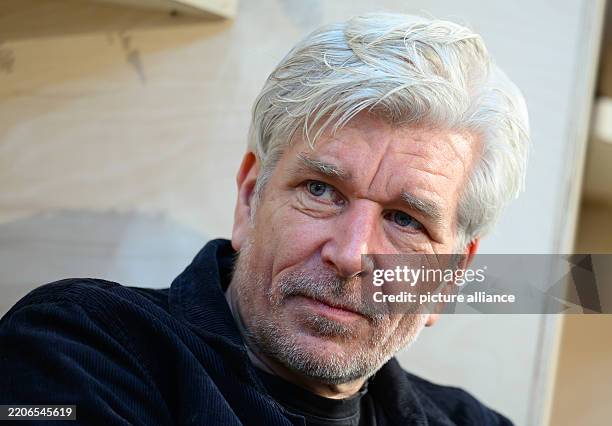 March 2025, Saxony, Leipzig: Karl Ove Knausgard, author from Norway, takes part in a discussion at the stand of the guest country Norway at the...