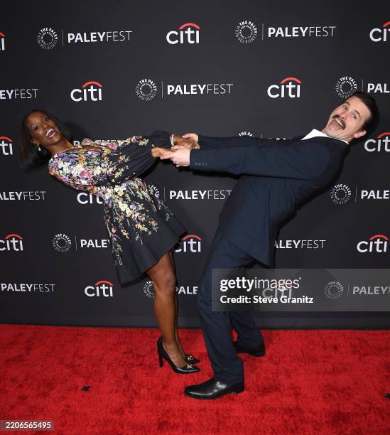 Skye P. Marshall, Jason Ritter arrives at the 2025 PaleyFest LA - "Matlock" at Dolby Theatre on March 23, 2025 in Hollywood, California.