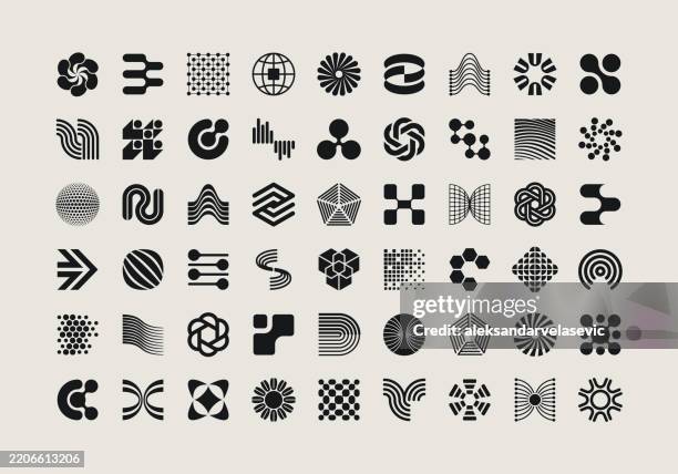ilustraciones, imágenes clip art, dibujos animados e iconos de stock de elementos de diseño de iconos geométricos - identidad