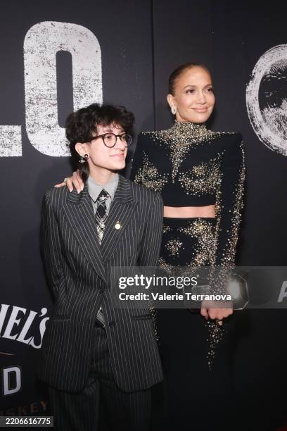 Emme Maribel Muñiz and Jennifer Lopez attend the opening night of "Othello" at the Barrymore Theatre on March 23, 2025 in New York City.