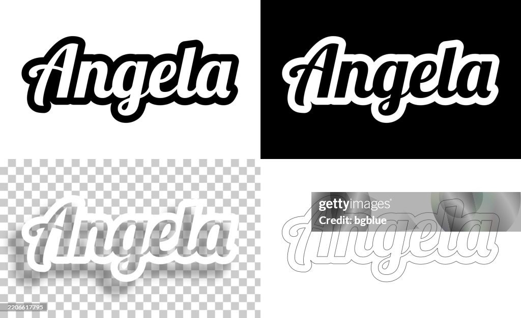 Angela Name Lettering Angela Female Name Text For Design Blank White And Black Backgrounds ...