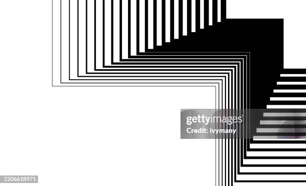 abstract monochrome black line transition to thin frame texture background - thick stock illustrations