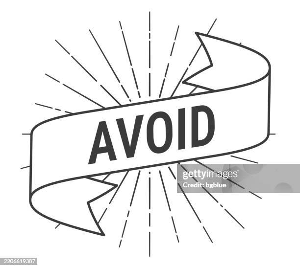 avoid - banner with sunbursts on white background - sleek bob stock illustrations