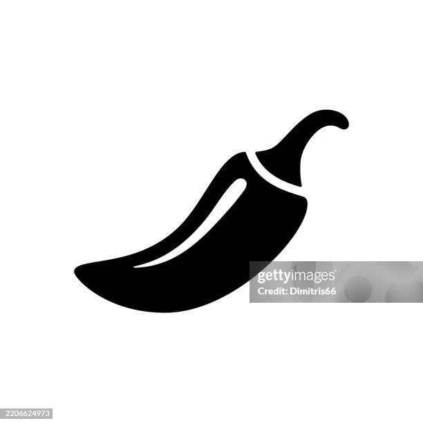 chili pepper solid icon - capsicum stock illustrations