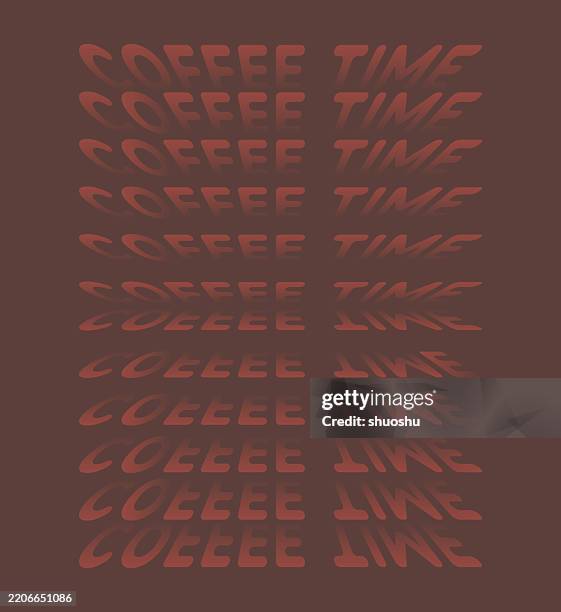 coffee time, gradient flip text effect - forward roll stock illustrations