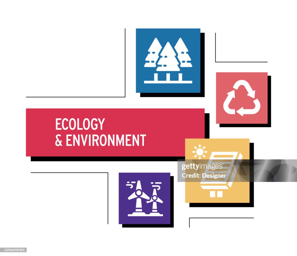 Ecology And Environment Related Vector Illustration Nature Earth Energy ...