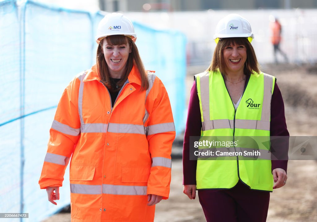 Chancellor Rachel Reeves And Deputy Prime Minister Angela Rayner Visit Housing Development Project In Stoke On Trent