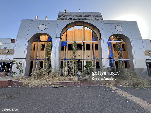 View of the damage caused by clashes between the Sudanese army and the Rapid Support Forces at Khartoum International Airport in Khartoum, the...