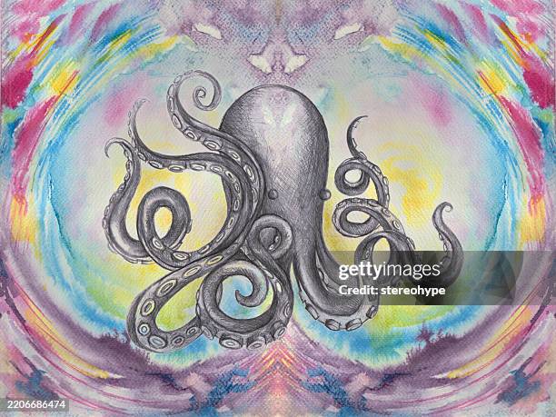 octopus depth - veined octopus stock illustrations