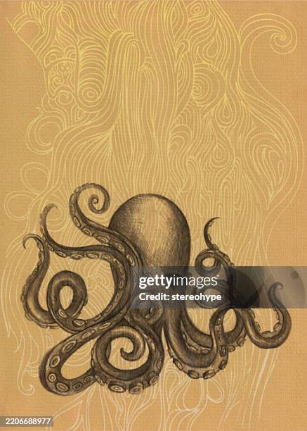 common octopus - tentacle stock illustrations