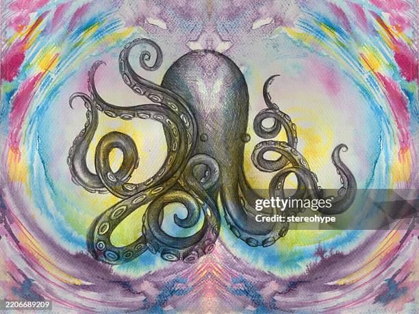 octopus vortex - veined octopus stock illustrations