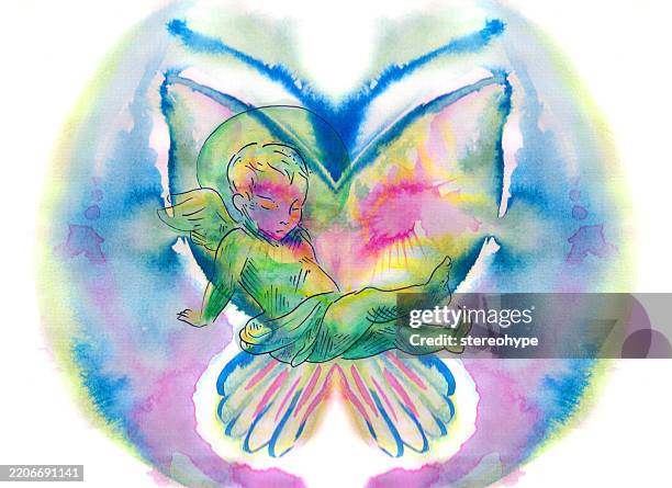 cupid planet - moth clothes stock illustrations
