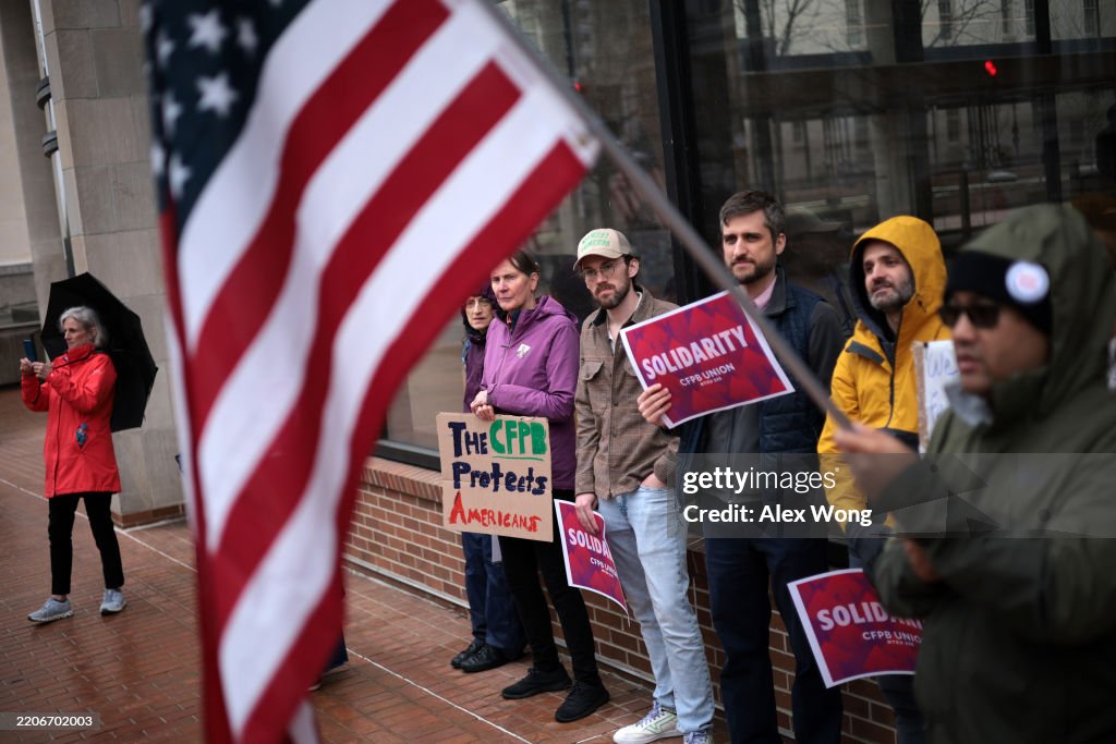 Rally Held For Federal Workers Affected By DOGE Cuts