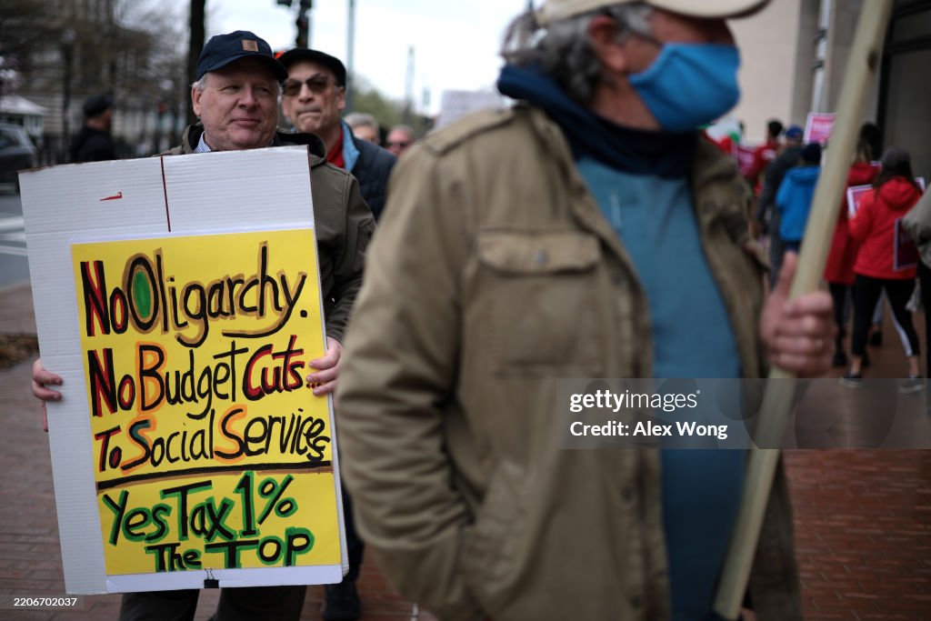 Rally Held For Federal Workers Affected By DOGE Cuts