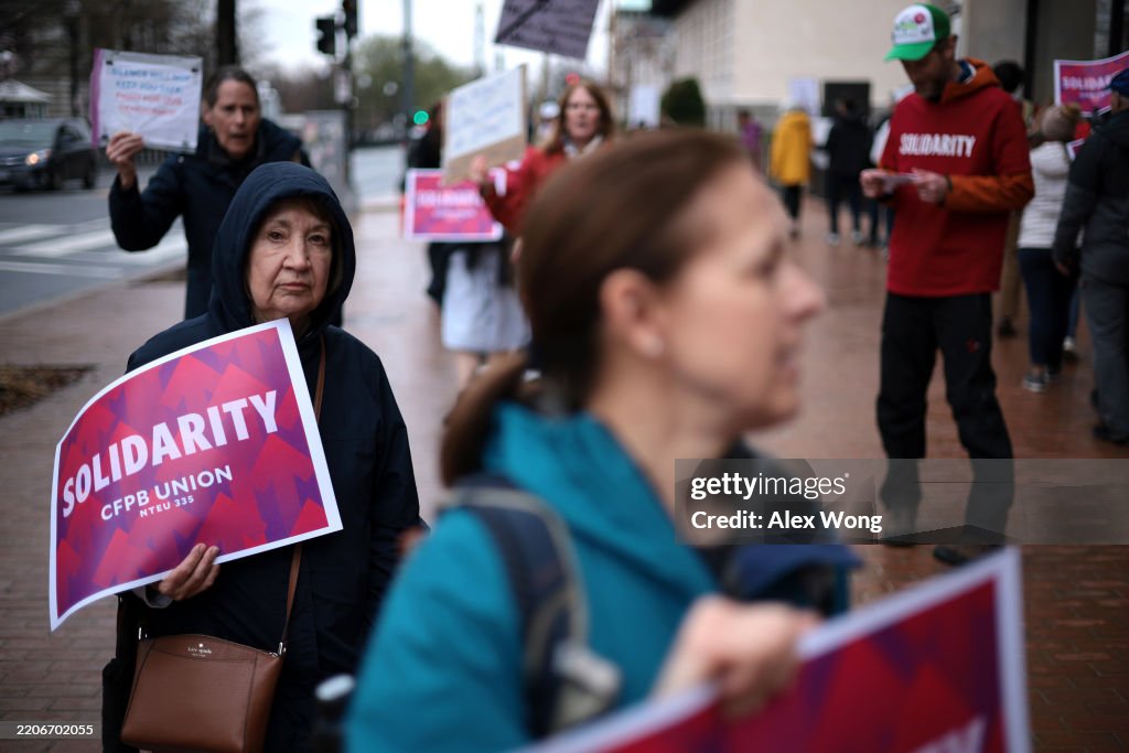 Rally Held For Federal Workers Affected By DOGE Cuts