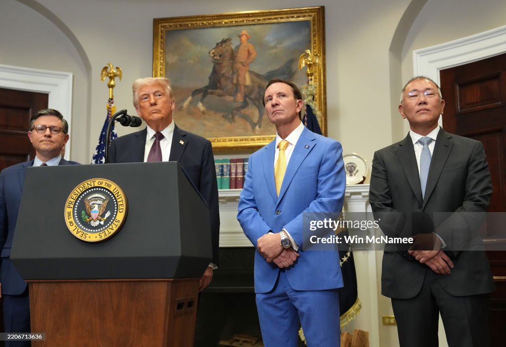 President Trump And Louisiana Governor Landry Make Announcement On Hyundai