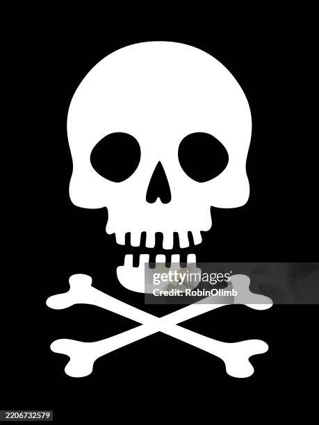 white skull and crossbones - death stock illustrations