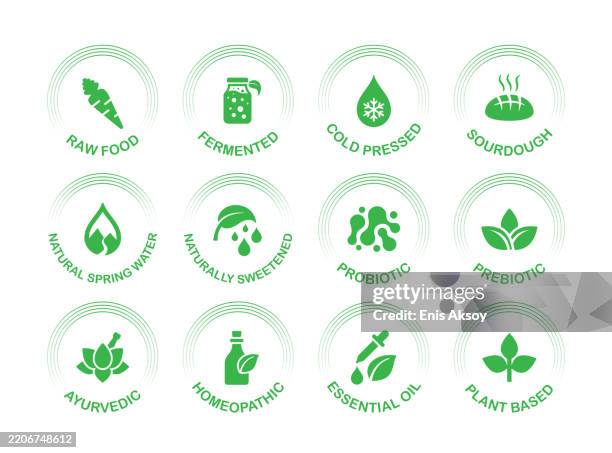 special product labels - fermenting stock illustrations