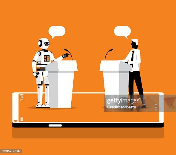 competition - debate stage stock illustrations