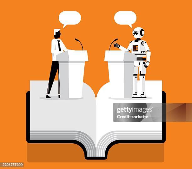 conversational - knowledge - school debate stock illustrations