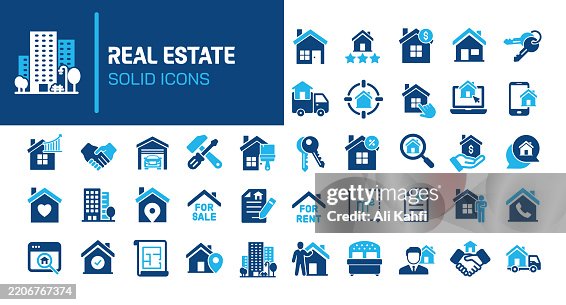 Real estate glyph solid icons. Containing house, apartment, sell, residential solid icons collection. Vector illustration. Perfect pixel on clean white background Real estate glyph solid icons. Containing house, apartment, sell, residential solid icons collection. Vector illustration. Perfect pixel on clean white background