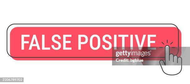 False Positive Click Button With Hand Cursor On White Background High ...