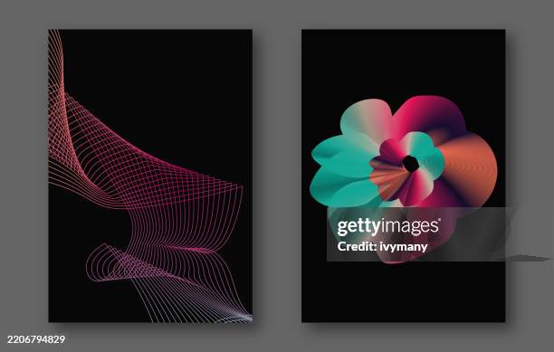 abstract gradient blend lines template banner cover backgrounds - blending abstract stock illustrations