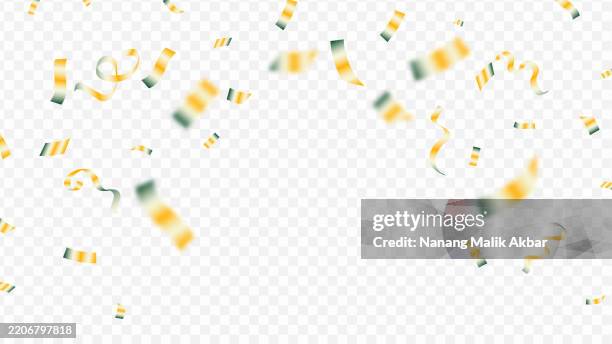 gold confetti falling with transparent background - spark transparent background stock illustrations