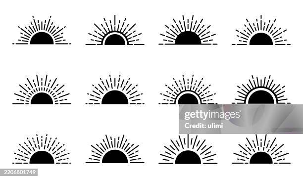 sun - half full stock illustrations