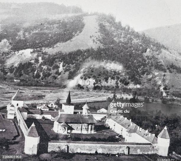 romania, bukovina, monastery suceava - suceava stock illustrations