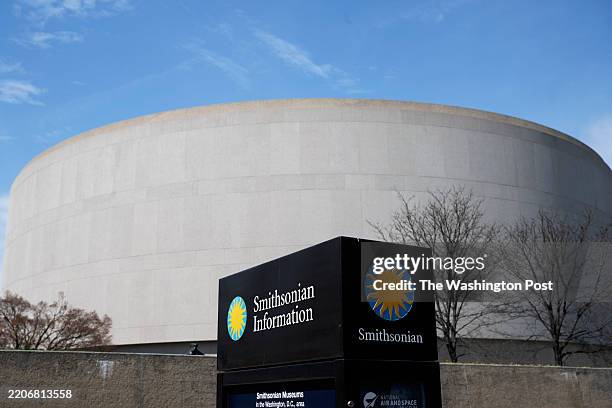 An exterior of The Hirshhorn Museum and Sculpture Garden photographed in Washington, DC on March 28, 2025.
