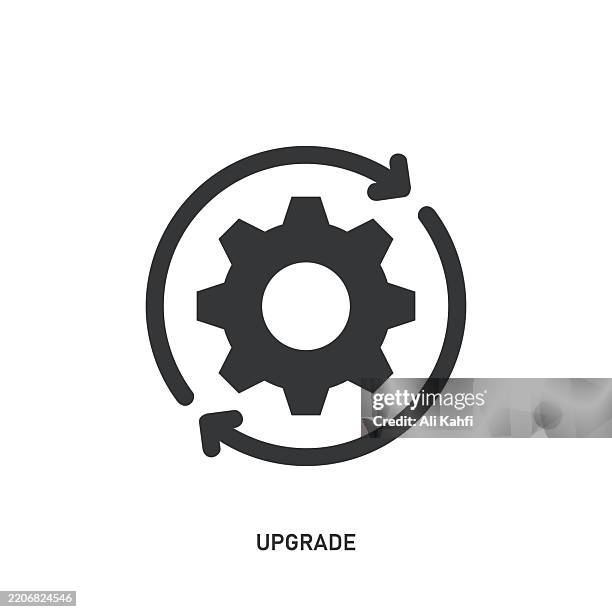 upgrade glyph solid icon. solid icon that can be applied anywhere, simple, pixel perfect and modern style. - streamline stock illustrations