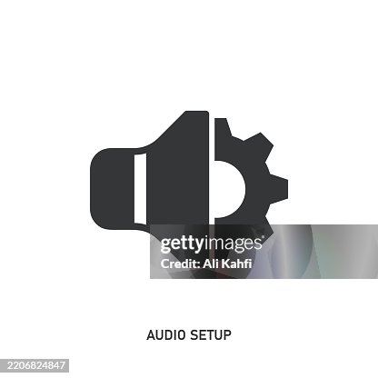Audio Setup glyph solid icon. Solid icon that can be applied anywhere, simple, pixel perfect and modern style. Audio Setup glyph solid icon. Solid icon that can be applied anywhere, simple, pixel perfect and modern style.