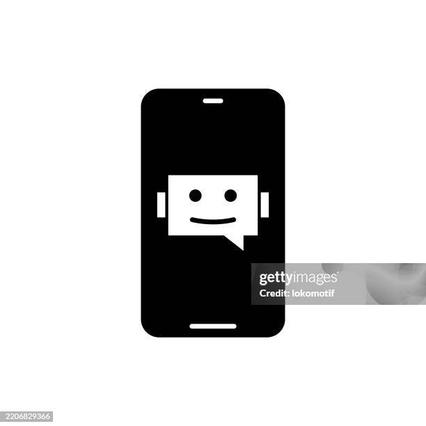 ai chatbot solid flat design icon. the icon is suitable for web design, mobile apps, ui, ux, and gui design. - understand customer stock illustrations
