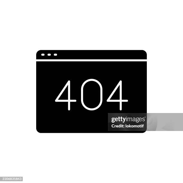 404 page not found solid flat design icon. the icon is suitable for web design, mobile apps, ui, ux, and gui design. - debugging stock illustrations