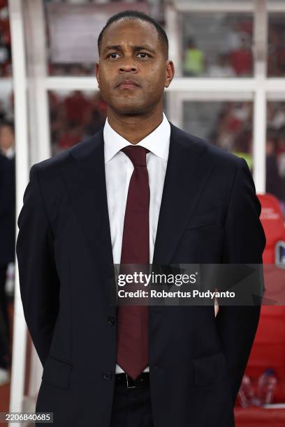 Head coach Patrick Kluivert of Indonesia is seen prior to the FIFA World Cup qualifier Asian third round Group C match between Indonesia and Bahrain...