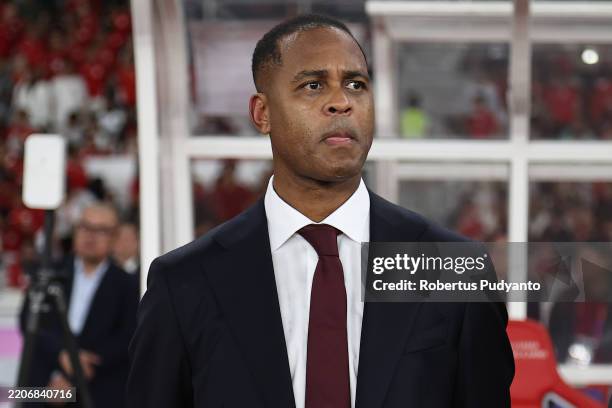 Head coach Patrick Kluivert of Indonesia is seen prior to the FIFA World Cup qualifier Asian third round Group C match between Indonesia and Bahrain...