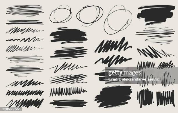 ilustraciones, imágenes clip art, dibujos animados e iconos de stock de elementos de diseño dibujados a mano - patrón de garabatos