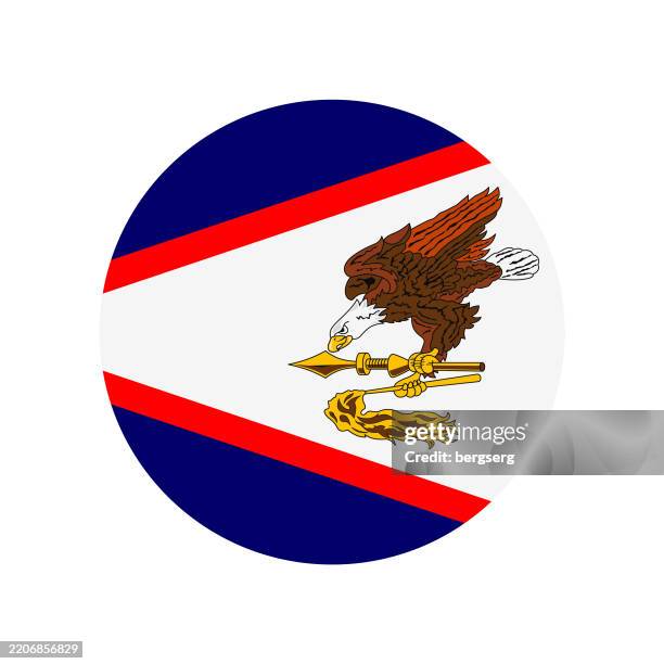 american samoa flag. round flat icon. vector illustration - american samoan flag stock illustrations