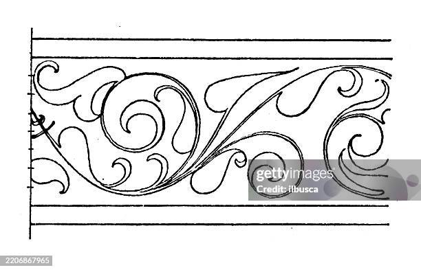 undulate band ornament, decoration, design element - fretwork stock illustrations