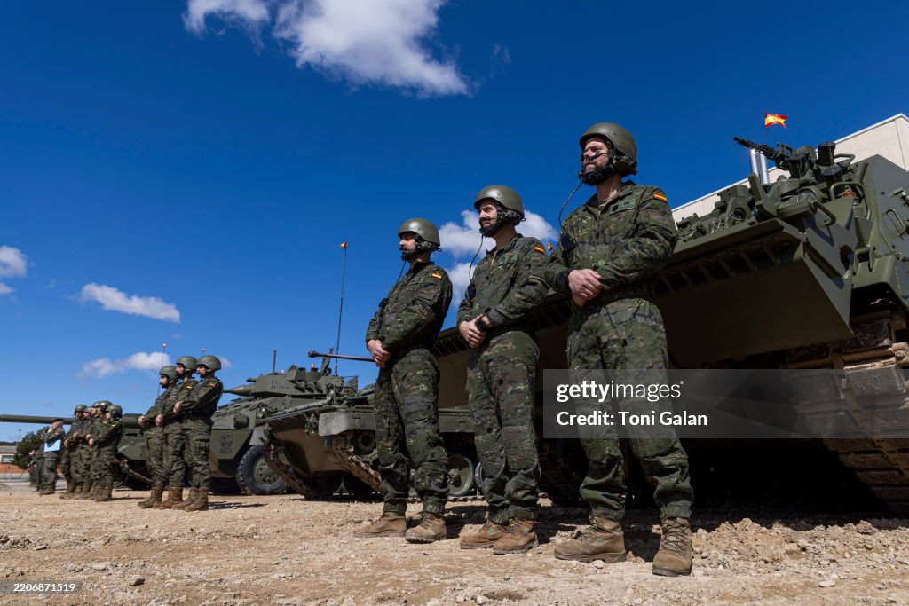 King Felipe Of Spain Visits The Brigade "Aragón I" In Zaragoza